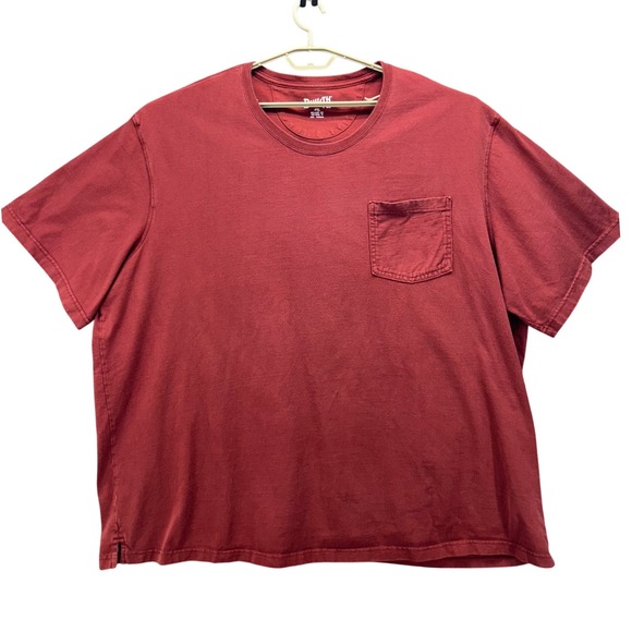 Duluth Trading Co Mens Shirt Size 4X‎ Relaxed Fit Longtail T Shirt Pocket Maroon - Picture 1 of 14